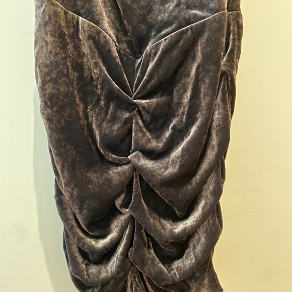 Dark Grey Nicole Miller Velvet Dress - Picture 6 of 10